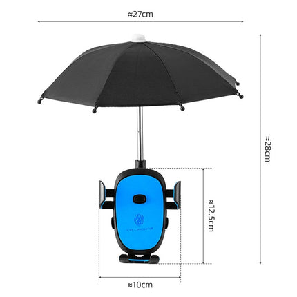 CYCLINGBOX BG-2935 Bicycle Mobile Phone Bracket With Umbrella Waterproof Navigation Electric Car Mobile Phone Frame, Style: Handlebar Installation (Black)-garmade.com