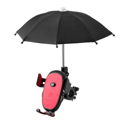 CYCLINGBOX BG-2935 Bicycle Mobile Phone Bracket With Umbrella Waterproof Navigation Electric Car Mobile Phone Frame, Style: Handlebar Installation (Red)-garmade.com