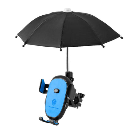 CYCLINGBOX BG-2935 Bicycle Mobile Phone Bracket With Umbrella Waterproof Navigation Electric Car Mobile Phone Frame, Style: Handlebar Installation (Blue)-garmade.com
