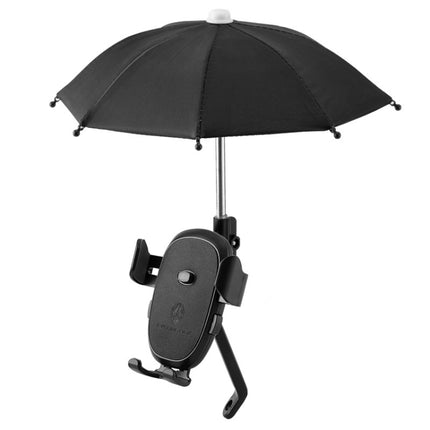 CYCLINGBOX BG-2935 Bicycle Mobile Phone Bracket With Umbrella Waterproof Navigation Electric Car Mobile Phone Frame, Style: Rearview Mirror Installation (Black)-garmade.com