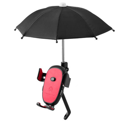 CYCLINGBOX BG-2935 Bicycle Mobile Phone Bracket With Umbrella Waterproof Navigation Electric Car Mobile Phone Frame, Style: Rearview Mirror Installation (Red)-garmade.com
