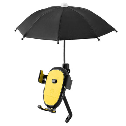 CYCLINGBOX BG-2935 Bicycle Mobile Phone Bracket With Umbrella Waterproof Navigation Electric Car Mobile Phone Frame, Style: Rearview Mirror Installation (Yellow)-garmade.com