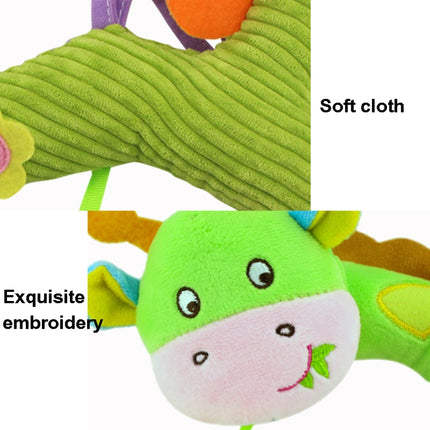 Baby Toys 0-1 Year Old Animal Bed Bells Soothing Plush Toys Baby Rattles Baby Carriage Hanging(A Crossbar - Deer)-garmade.com