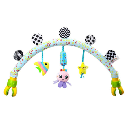 Happy Monkey 0-1 Years Old Baby Car Bed Clip Wind Chimes Stuffed Animal Toy Pendant(3B Ocean Animals)-garmade.com