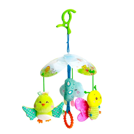 Baby Grasping Hearing Exercise Toy 0-1 Year Old Baby Early Education Bed Bell Lathe Hanging Toy(Three-leaf Sky)-garmade.com