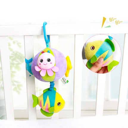Three-dimensional Animal Baby Music Pull Bell Cloth Ball Bed Hanging Toy Baby Comfort Plush Bed Bell(Sky Series 2B)-garmade.com