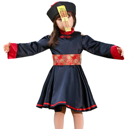 5812 Children Halloween Costumes Nightclubs Bars Carnival Parties Funny Role-Playing Horror Qing Dynasty Zombie Costumes, Size: S(Red Black)-garmade.com
