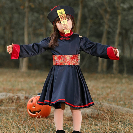 5812 Children Halloween Costumes Nightclubs Bars Carnival Parties Funny Role-Playing Horror Qing Dynasty Zombie Costumes, Size: L(Red Black)-garmade.com
