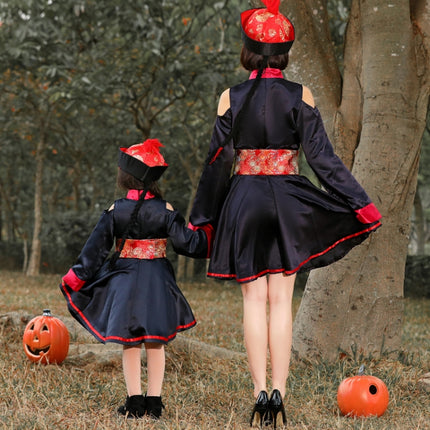 5812 Children Halloween Costumes Nightclubs Bars Carnival Parties Funny Role-Playing Horror Qing Dynasty Zombie Costumes, Size: M(Red Black)-garmade.com