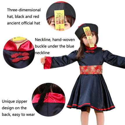 5812 Children Halloween Costumes Nightclubs Bars Carnival Parties Funny Role-Playing Horror Qing Dynasty Zombie Costumes, Size: M(Red Black)-garmade.com