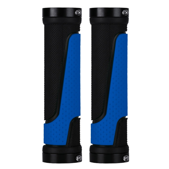 2 Pairs BG-0404 Bicycle Rubber Handle Cover The Mountain Bike Bilateral Lock Dead Anti-Slip Handle Cover(Blue)-garmade.com