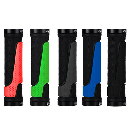 2 Pairs BG-0404 Bicycle Rubber Handle Cover The Mountain Bike Bilateral Lock Dead Anti-Slip Handle Cover(Red)-garmade.com
