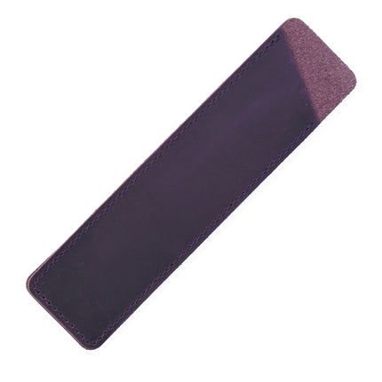 2 PCS Mori Series Handmade Leather Pencil Case Retro Pen Case Stationery(Crazy Horse Purple)-garmade.com