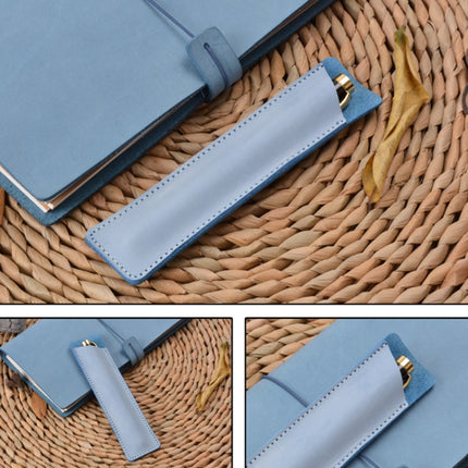 2 PCS Mori Series Handmade Leather Pencil Case Retro Pen Case Stationery(Carved Red)-garmade.com