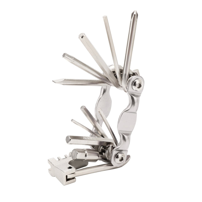 2 PCS BG-9835D Bicycle Multi-Function Maintenance Curved 11 In 1 Tool Mountain Highway Bike With Interception Machine Combination Tool(silver)-garmade.com