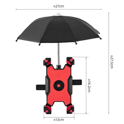 CYCLINGBOX Bicycle Mobile Phone Bracket With Parasol Rider Mobile Phone Frame, Style: Handlebar Installation (Red)-garmade.com