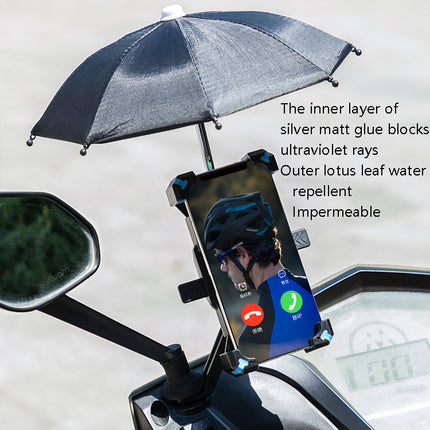 CYCLINGBOX Bicycle Mobile Phone Bracket With Parasol Rider Mobile Phone Frame, Style: Rearview Mirror Installation (Black)-garmade.com