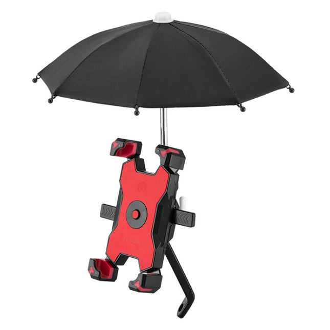 CYCLINGBOX Bicycle Mobile Phone Bracket With Parasol Rider Mobile Phone Frame, Style: Rearview Mirror Installation (Red)-garmade.com