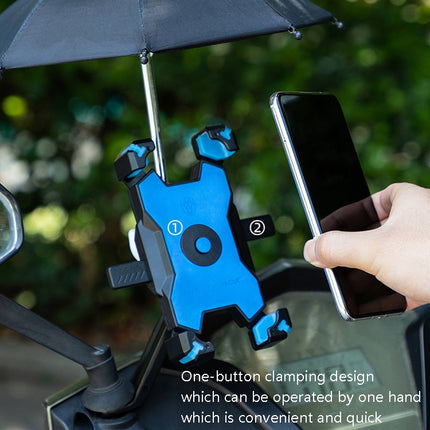 CYCLINGBOX Bicycle Mobile Phone Bracket With Parasol Rider Mobile Phone Frame, Style: Rearview Mirror Installation (Red)-garmade.com