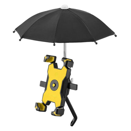 CYCLINGBOX Bicycle Mobile Phone Bracket With Parasol Rider Mobile Phone Frame, Style: Rearview Mirror Installation (Yellow)-garmade.com