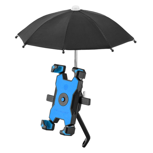 CYCLINGBOX Bicycle Mobile Phone Bracket With Parasol Rider Mobile Phone Frame, Style: Rearview Mirror Installation (Blue)-garmade.com