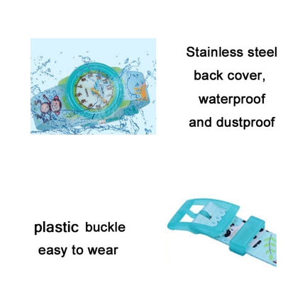 JNEW A369-86313 Children Cartoon Time Cognition Waterproof Ribbon Quartz Watch(Zoo)-garmade.com