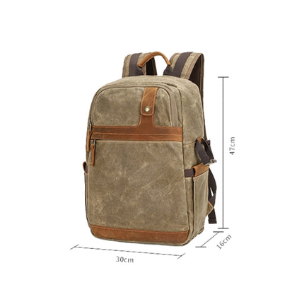 D1383 Outdoor SLR Digital Camera Backpack Waterproof Batik Canvas Camera Bag(Gray)-garmade.com