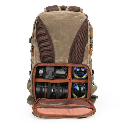 3040 Batik Canvas Shoulder Camera Bag Micro Single Digital Camera Bag(Green)-garmade.com