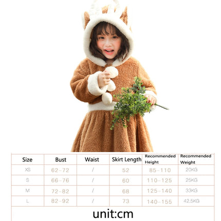 PS4509 Christmas Coral Fleece Animal Costume Christmas Elk Skirt, Size: M(Khaki)-garmade.com