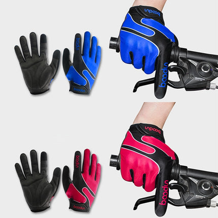 Boodun Bicycle Gloves Long Finger Cycling Glove Sports Outdoor Elastic Touch Screen Gloves, Size: S(Blue)-garmade.com