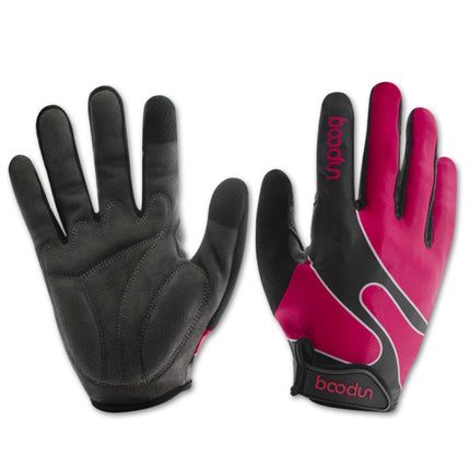 Boodun Bicycle Gloves Long Finger Cycling Glove Sports Outdoor Elastic Touch Screen Gloves, Size: S(Rose Red)-garmade.com