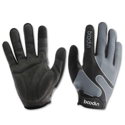 Boodun Bicycle Gloves Long Finger Cycling Glove Sports Outdoor Elastic Touch Screen Gloves, Size: S(Silver)-garmade.com