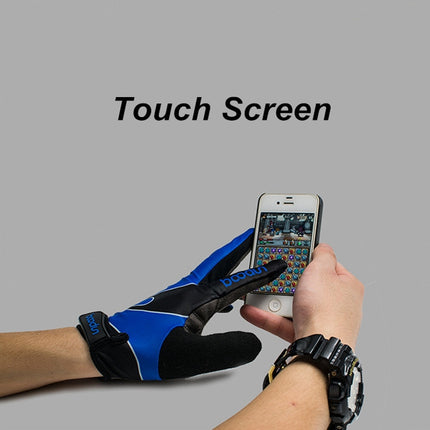 Boodun Bicycle Gloves Long Finger Cycling Glove Sports Outdoor Elastic Touch Screen Gloves, Size: S(Silver)-garmade.com