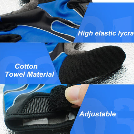Boodun Bicycle Gloves Long Finger Cycling Glove Sports Outdoor Elastic Touch Screen Gloves, Size: M(Blue)-garmade.com