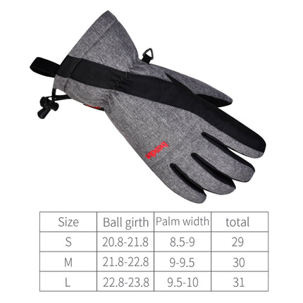 Boodun Five-Finger Ski Gloves Windproof Waterproof Finger Touch Screen Keep Warm Gloves, Size: M(Black)-garmade.com