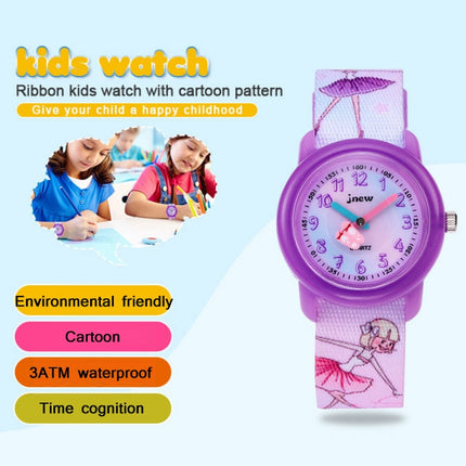 JNEW A369-86365 Children Cartoon Waterproof Time Cognitive Quartz Watch(Dancing Girl)-garmade.com