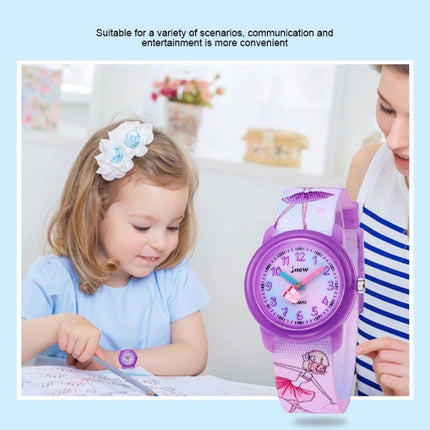 JNEW A369-86365 Children Cartoon Waterproof Time Cognitive Quartz Watch(Dancing Girl)-garmade.com