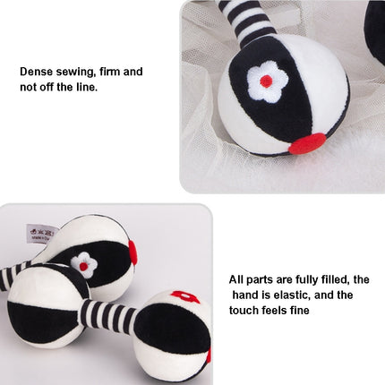 TOLOLO 1 Pair Baby Vision Training Early Educational Toy Newborn Chasing Black And White Sand Hammer Dumbbell Baby Rattle( T168263-2)-garmade.com