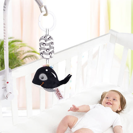 TOLOLO T168231-4 Newborn Bed Bell Early Education Toy Visually Inspires Black And White Wind Chimes Baby Bed Hanging(4C Tropical fish)-garmade.com