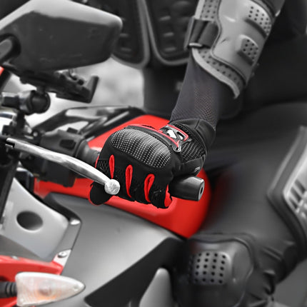 Boodun Motorcycle Electric Car Gloves Riding Off-Road Men And Women Racing Breathable Anti-Fall Gloves, Size: M(Black Blue)-garmade.com