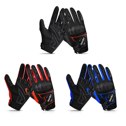 Boodun Motorcycle Electric Car Gloves Riding Off-Road Men And Women Racing Breathable Anti-Fall Gloves, Size: L(Black Blue)-garmade.com
