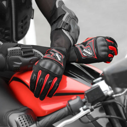 Boodun Motorcycle Electric Car Gloves Riding Off-Road Men And Women Racing Breathable Anti-Fall Gloves, Size: L(Black Blue)-garmade.com