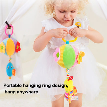 Stroller Drawstring Cloth Ball Toy Baby Soothing Hand Grab Ball Plush Bed Bell Lathe Pendant(Be)-garmade.com
