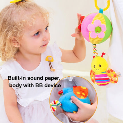 Stroller Drawstring Cloth Ball Toy Baby Soothing Hand Grab Ball Plush Bed Bell Lathe Pendant(Be)-garmade.com