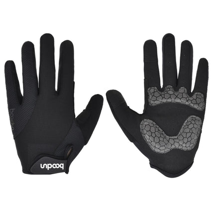 Boodun Riding Gloves Splicing Long Finger Bike Gloves Outdoor Sports Gloves, Size: M(Black)-garmade.com