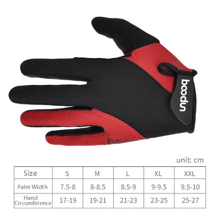 Boodun Riding Gloves Splicing Long Finger Bike Gloves Outdoor Sports Gloves, Size: M(Black)-garmade.com