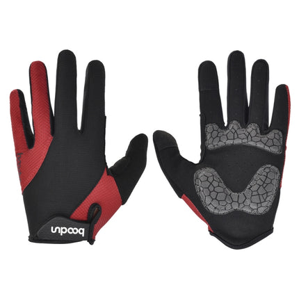 Boodun Riding Gloves Splicing Long Finger Bike Gloves Outdoor Sports Gloves, Size: XL(Red)-garmade.com