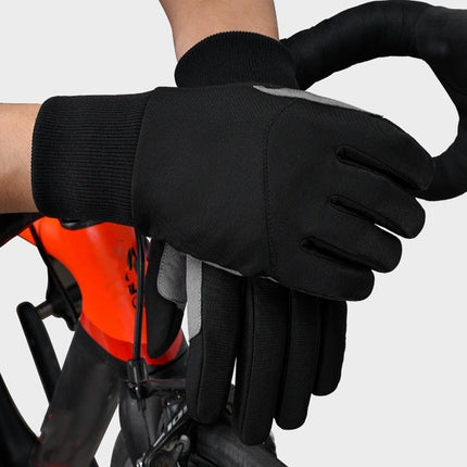 Boodun Long Finger Cycling Gloves Outdoor Sports Hiking Bike Gloves, Size: M(Black)-garmade.com