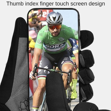 Boodun Long Finger Cycling Gloves Outdoor Sports Hiking Bike Gloves, Size: XL(Black)-garmade.com