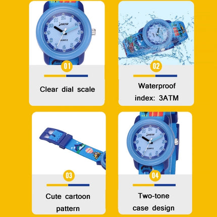 JNEW A369-86370 Children Cartoon Waterproof Time Cognitive Ribbon Quartz Watch(Amusement Park)-garmade.com